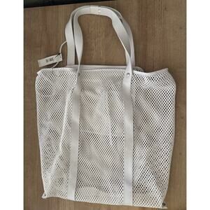 VTG Y2K 90s DKNY Donna Karan Mesh White Tote Beach Bag Dead Stock NWT Purse